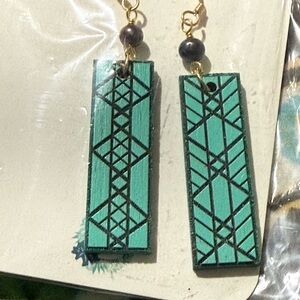Artisan Teal Geometric Earrings